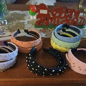 Stylish  Headbands with Gold Accents Purple,pink,black,yellow ,blue Green